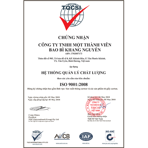 CÔNG TY TNHH MTV BAO BÌ KHANG NGUYỄN